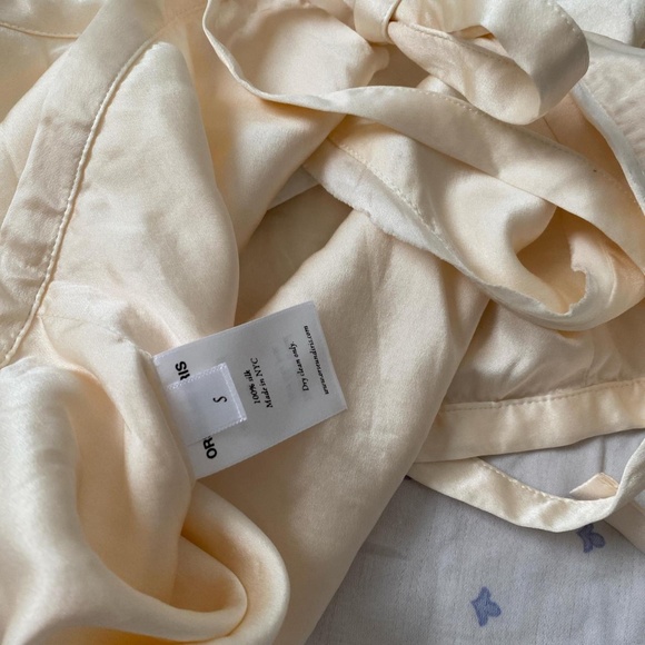 Orseund Iris Silk Crop Top in Ivory - Picture 3 of 3